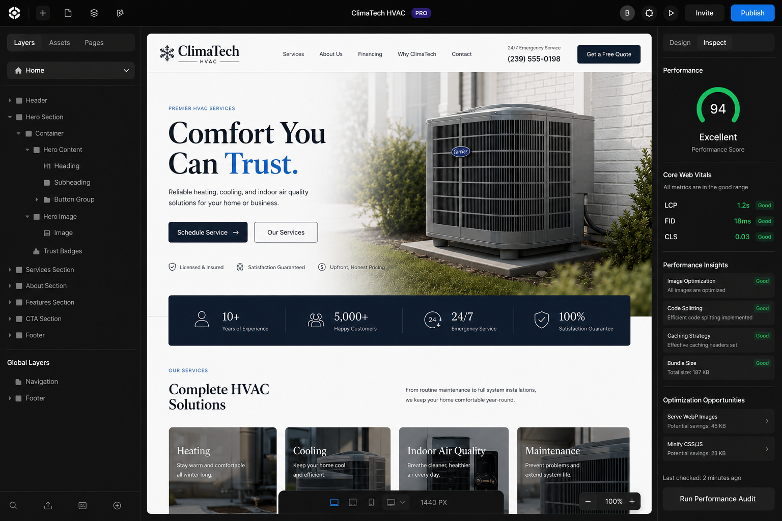 ClimaTech HVAC website