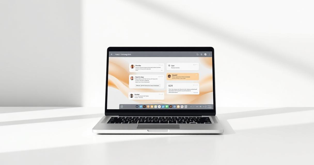 Laptop showing an AI assistant interface